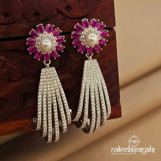 Pink Floral Earrings (St3941)