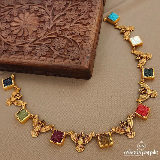 Gandaberunda Navaratna Neckpiece (Gn9597)