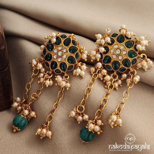 Green Turquoise Drop Earrings (Ge8758)