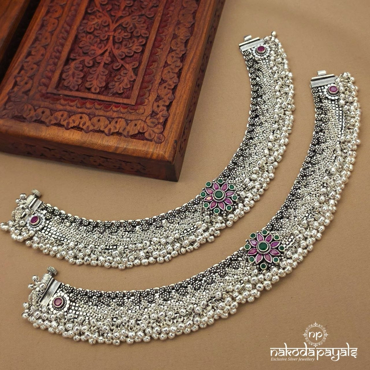 Glorious Floral Ball Drop Anklets (A7119)