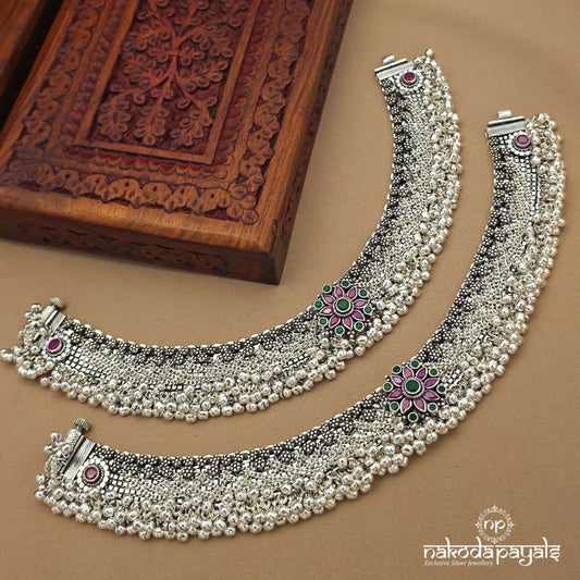 Glorious Floral Ball Drop Anklets (A7119)