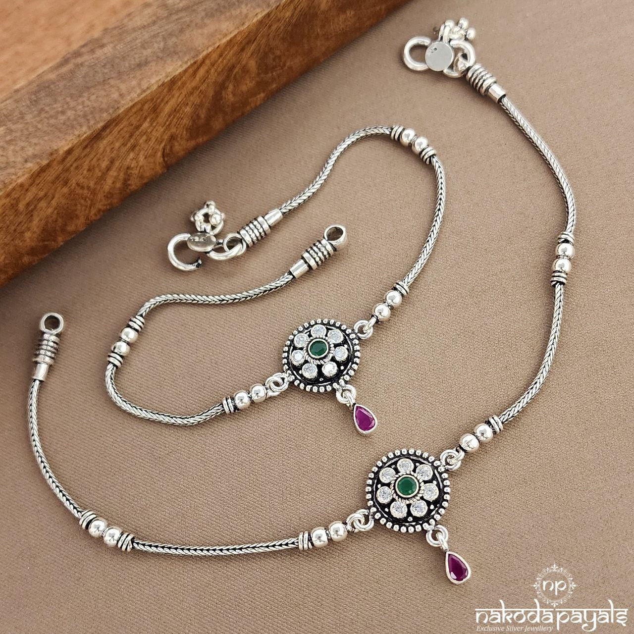 Red Drop Circular Anklets (A6600)