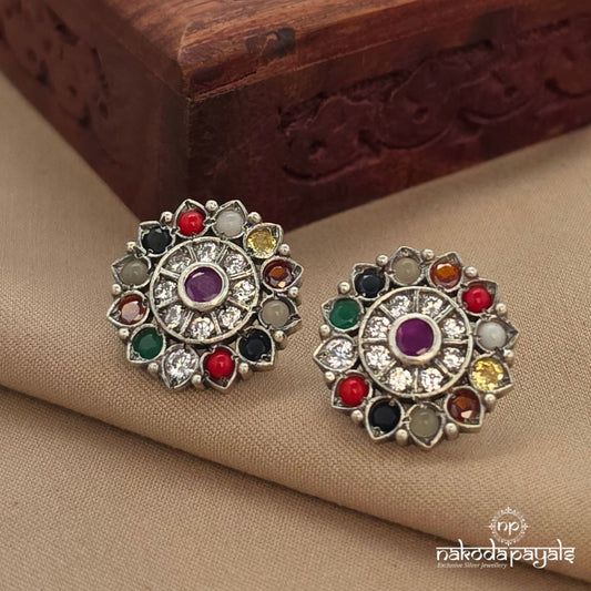 Circular Navarathna Studs (S9762)