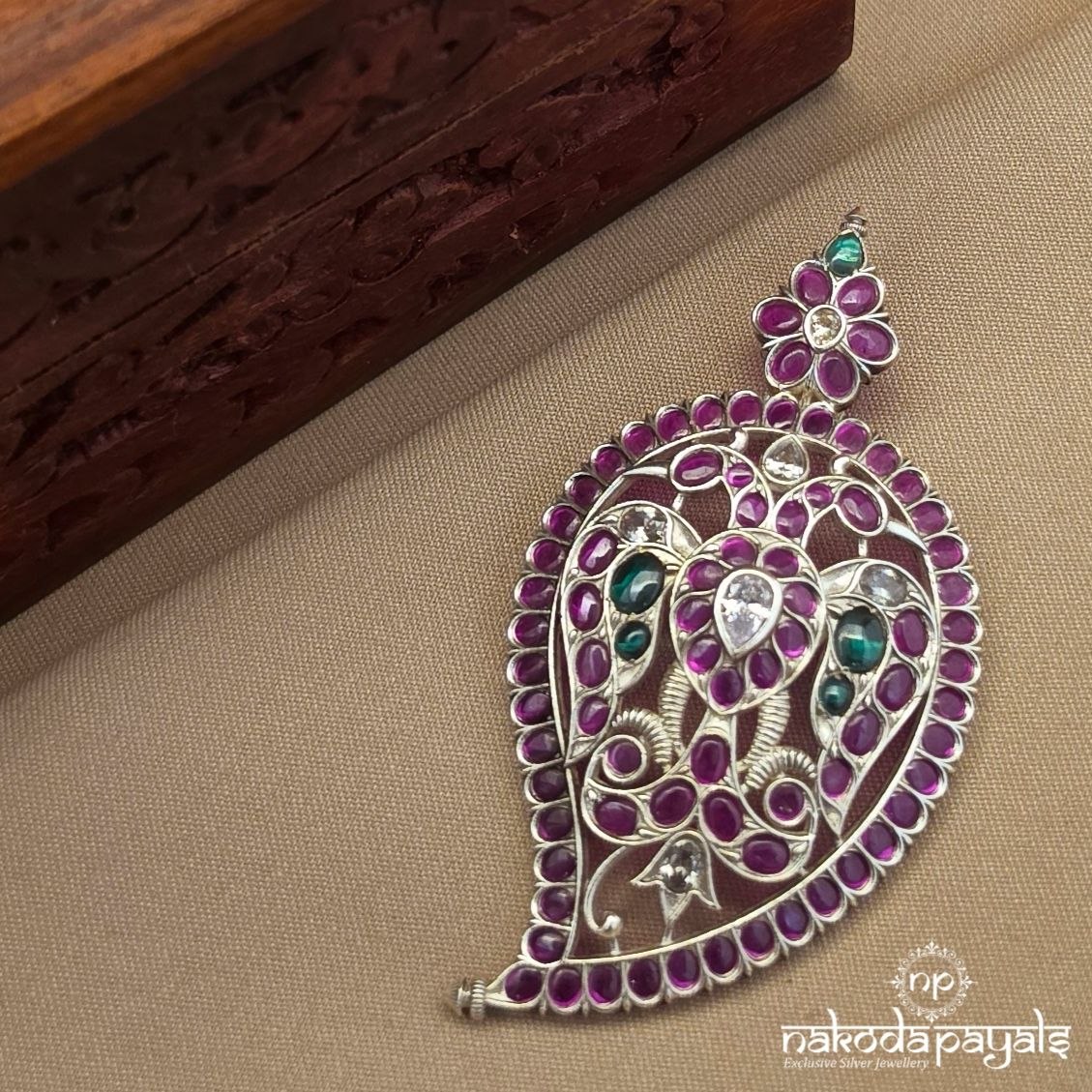 Pink Gandaberunda Mango Pendant (P2652)