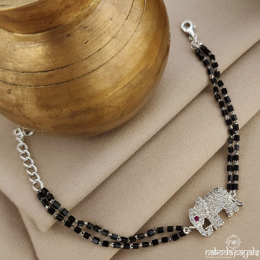 Black Beats Elephant Bracelet (Br1669)