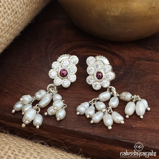 Pearly Pink Dot Studs (S3608)