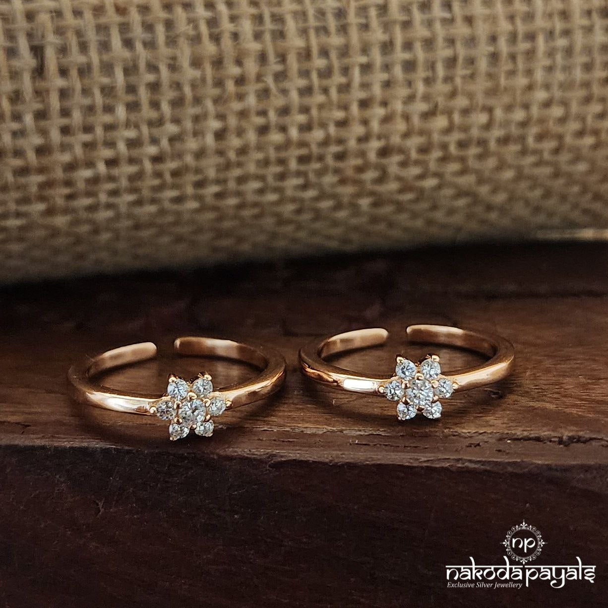 Rose Gold White Toerings (T4505)