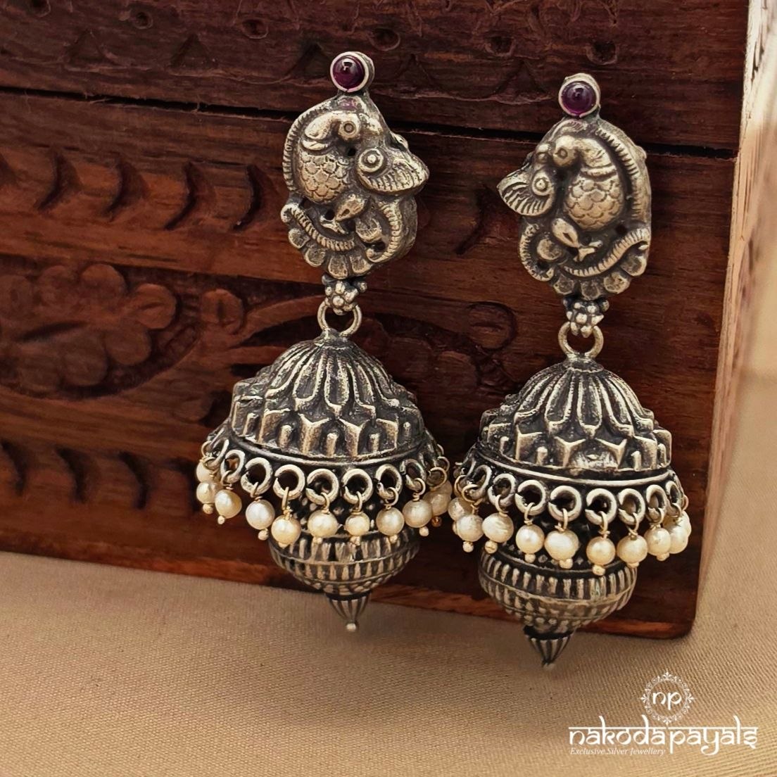 Peocock Pearly Jhumka (J1682)