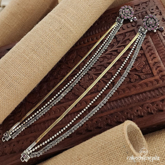 Dual Tone Trio layered Anklets (A6415)