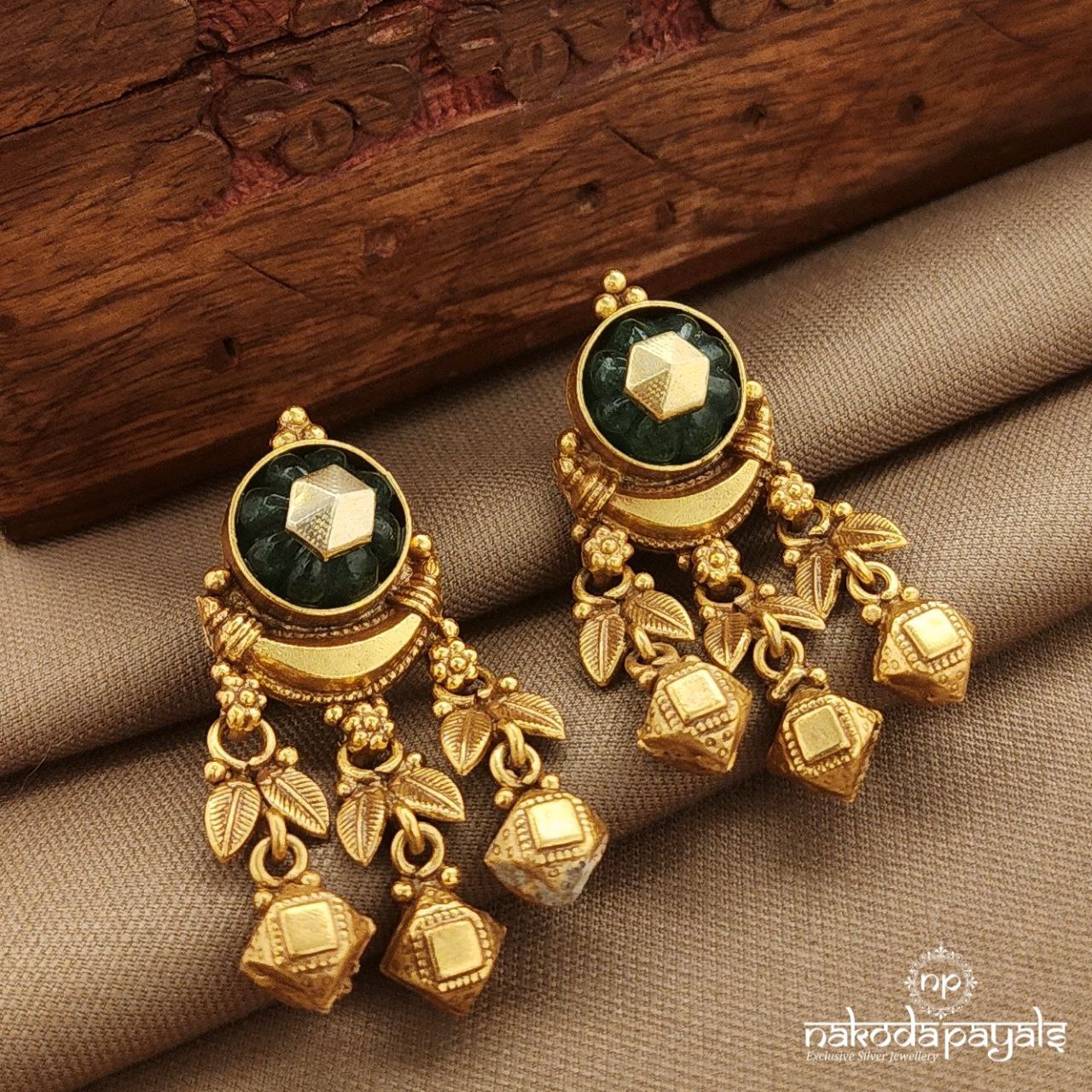 Leafy Green Pumpkin Earrings (Ge10272)
