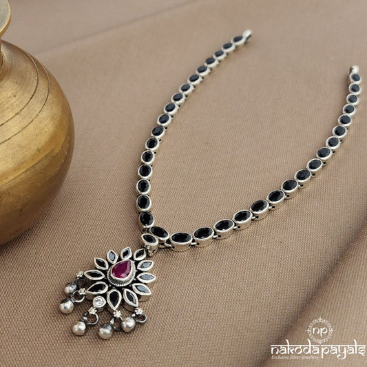 Black Ball Drop Neckpiece  (N11222)