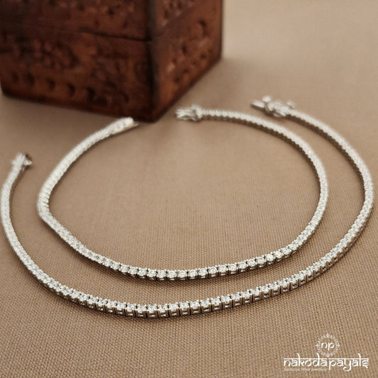Sparkling White Anklets (A6718)