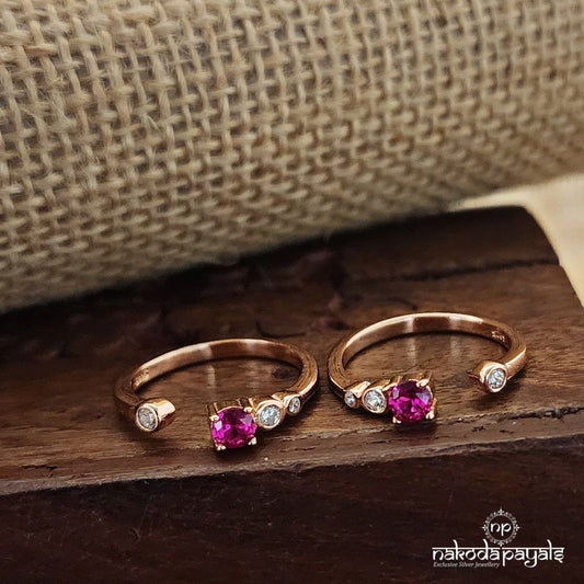 Pink Adjustable  Rose Gold Toerings (T4472)