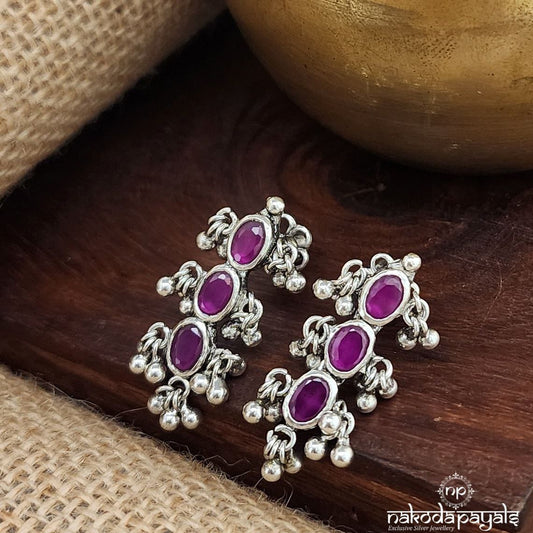 Oval Pink Studs (S3609)