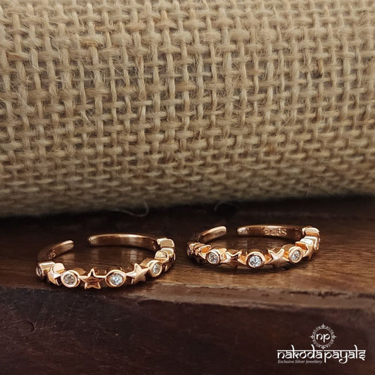 Rose Gold Star Toerings (T4454)