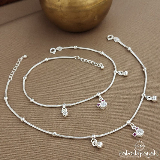White Doll Drop Anklets (A6701)