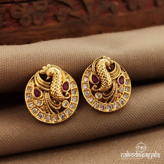 Circular Peacock Studs (Ge10317)