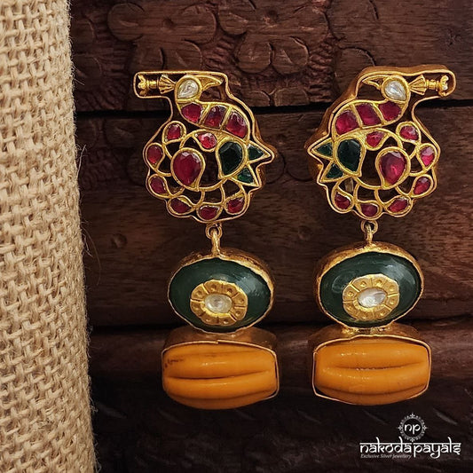 Kundan Peacock Earrings (Ge9765)