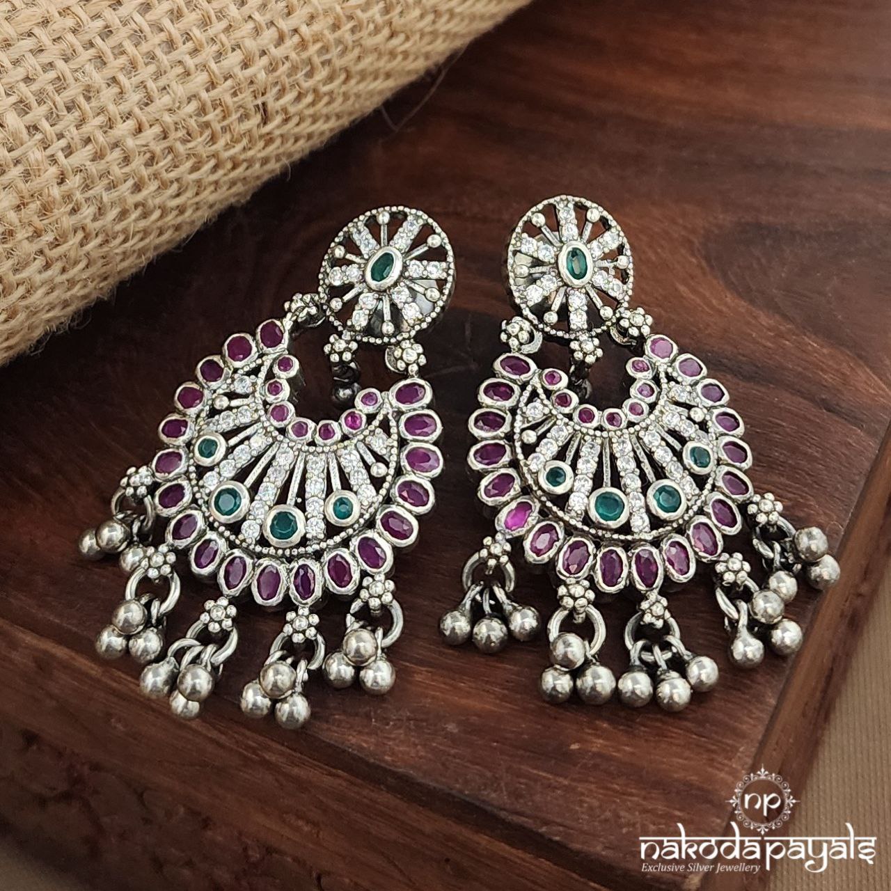 Green Ball Drop Earrings (C3740)