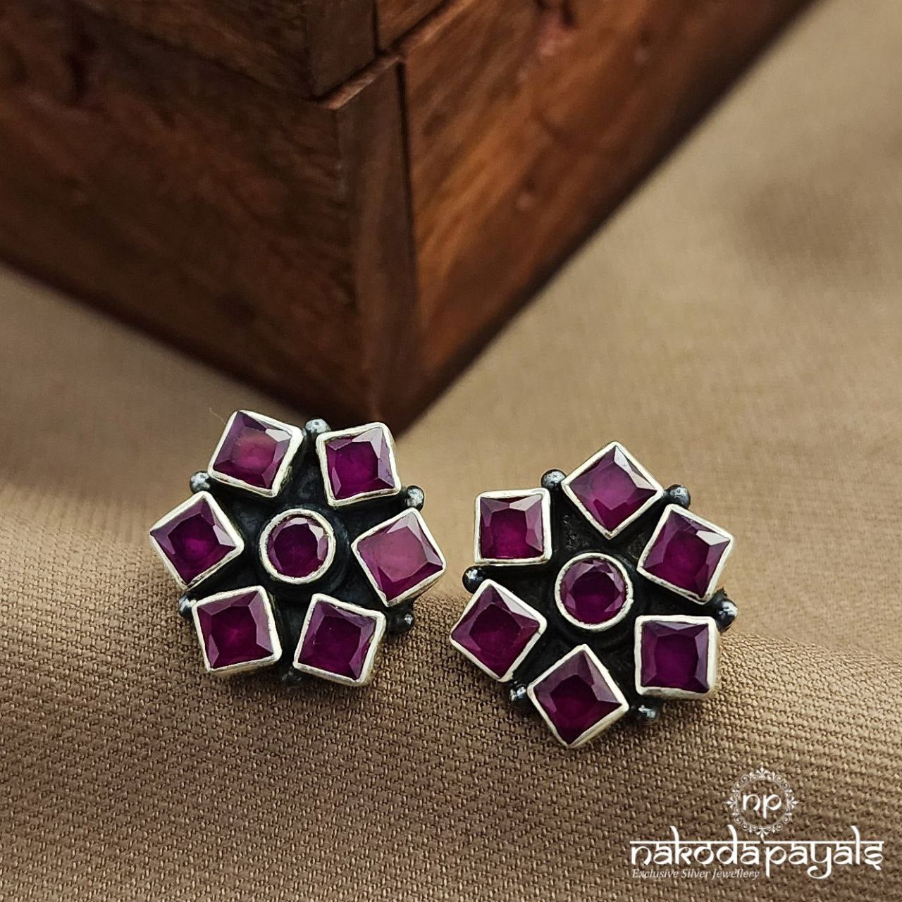 Pink Squarish Studs (S3704)