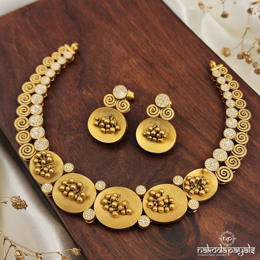 Graceful Ball Neckpiece With Earrings (Gn8640)