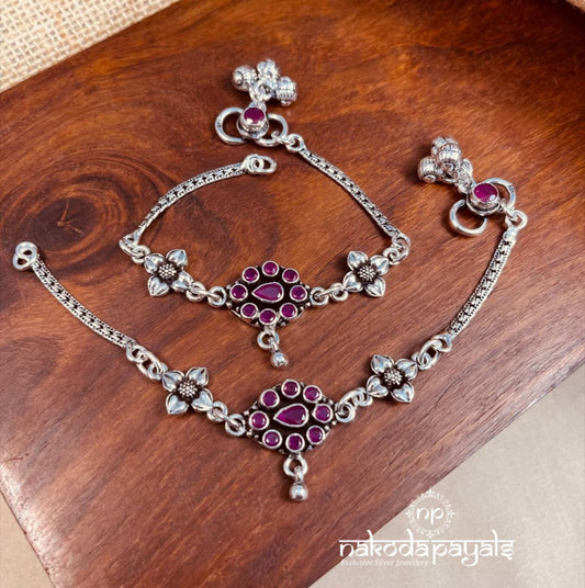 Pink Flower Baby Anklets (Ka9272)