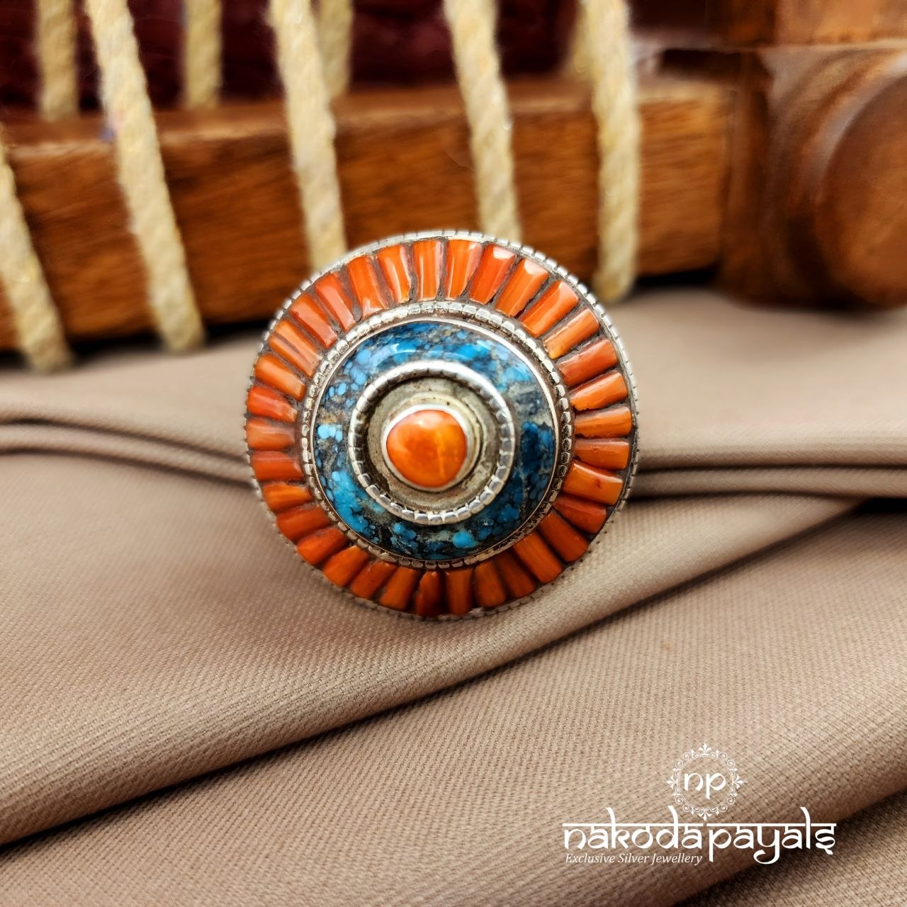 Coral Finger Ring (F2931