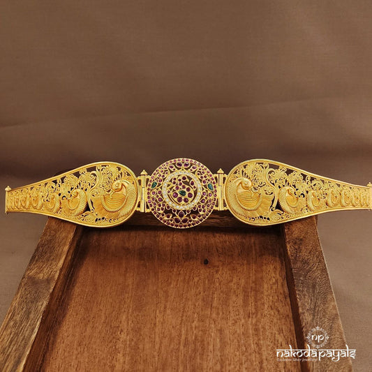 MultiColor Peacock Charm Daab With Belt (D0251)