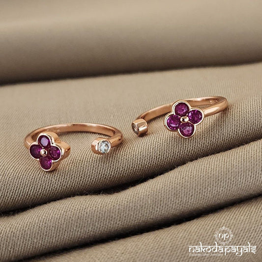 Rose Gold Adjustable Pink Toerings (T4368)