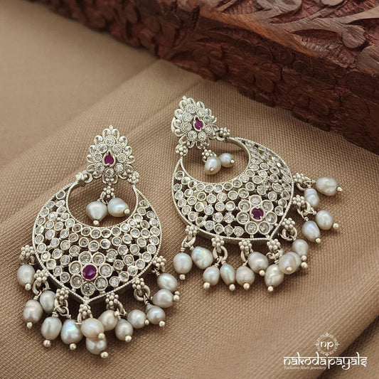 Pink Pearled Drop Earrings (C3841)