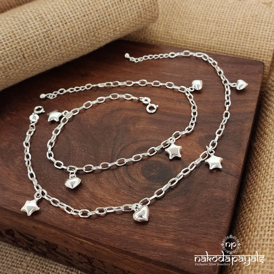 Star Heart Charms Anklets (A5852)