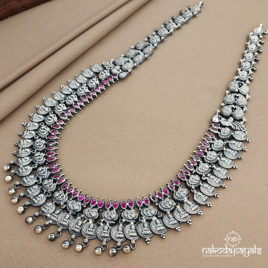 Pink Lakshmi Coined Drop Neckpiece  (N11246)
