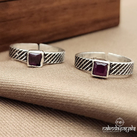 Red Squarish Toebands (T4655)