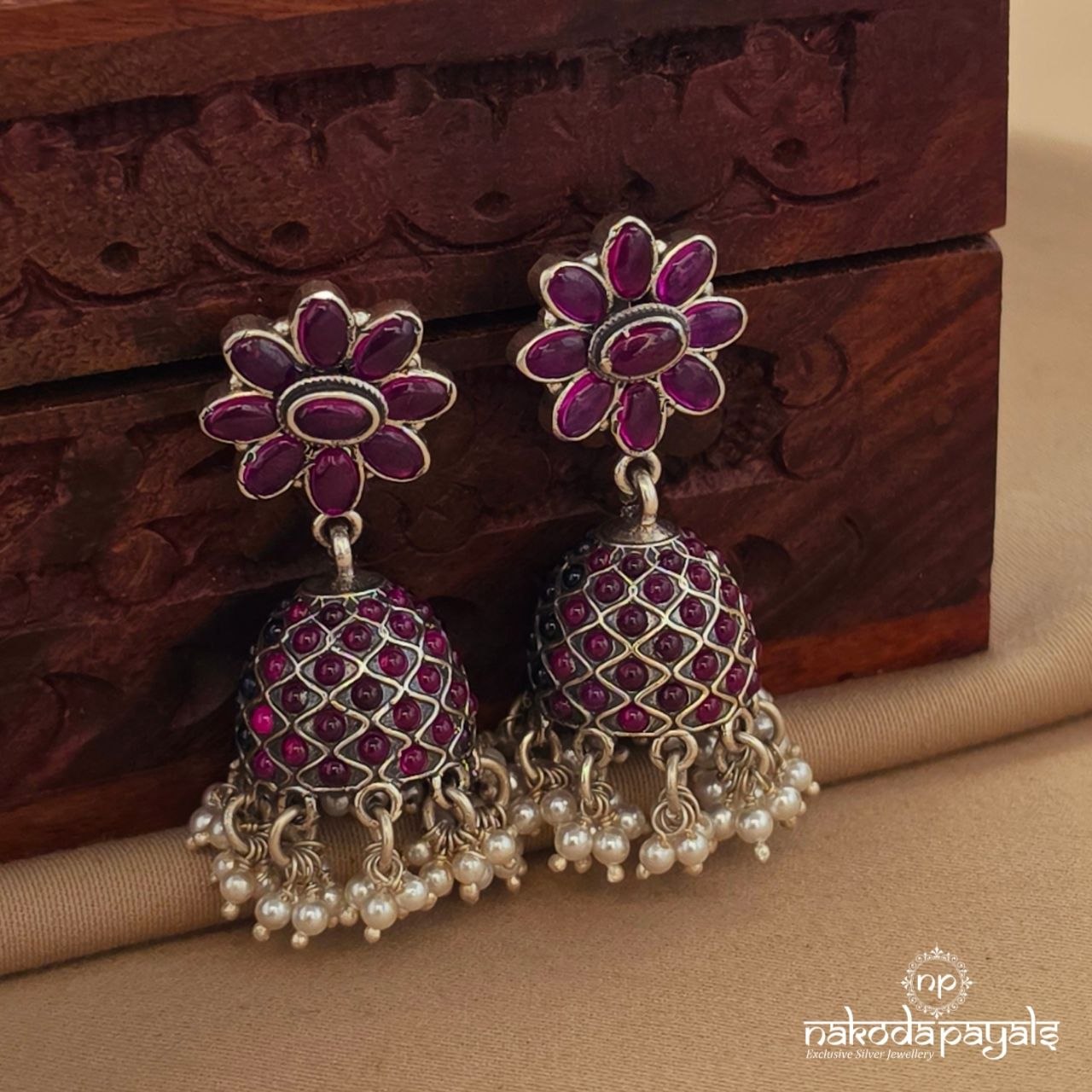 Reversible Pink & Blue Jhumka (J1664)
