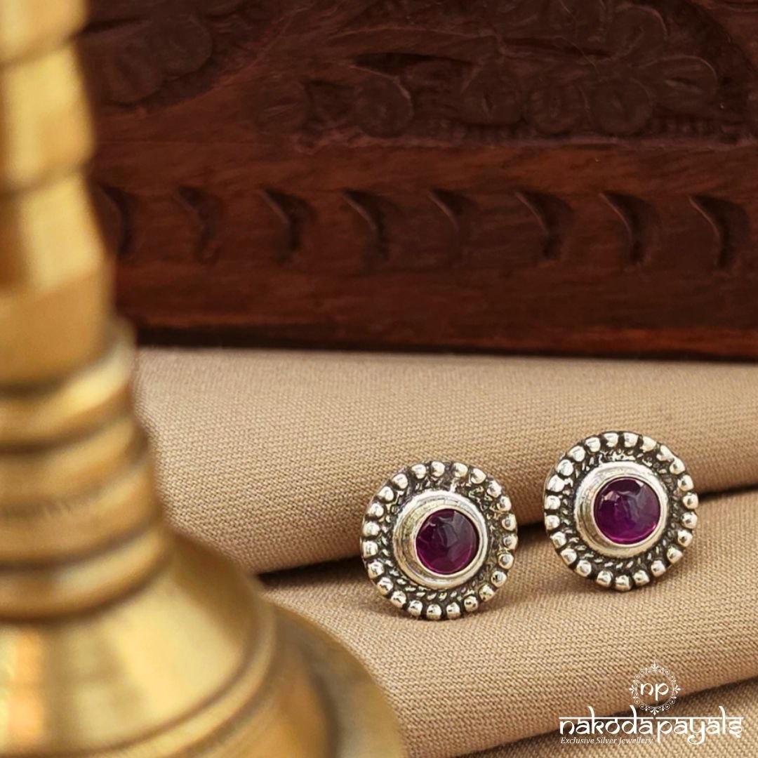 Red Dot Oxidised Studs (S4096)