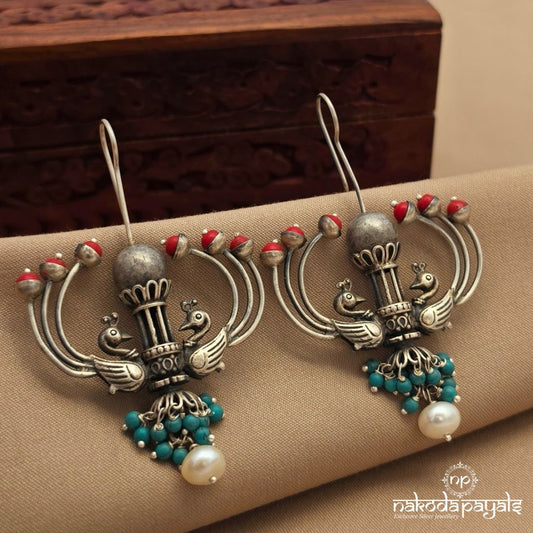 Twin Peacock Coral Hanging (H1729)