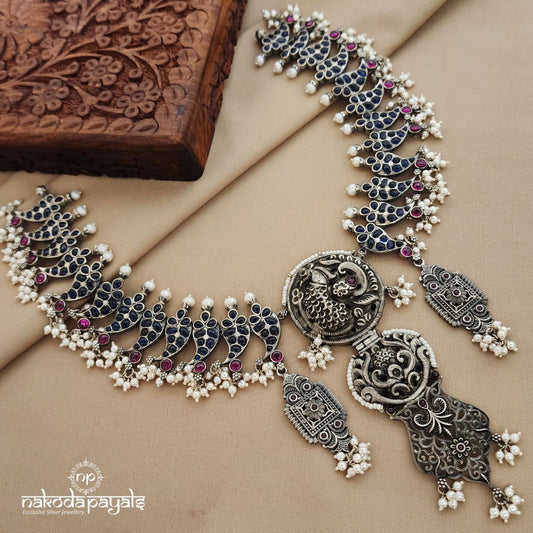 Peacock Charm Pearled  Neckpiece (N10931)