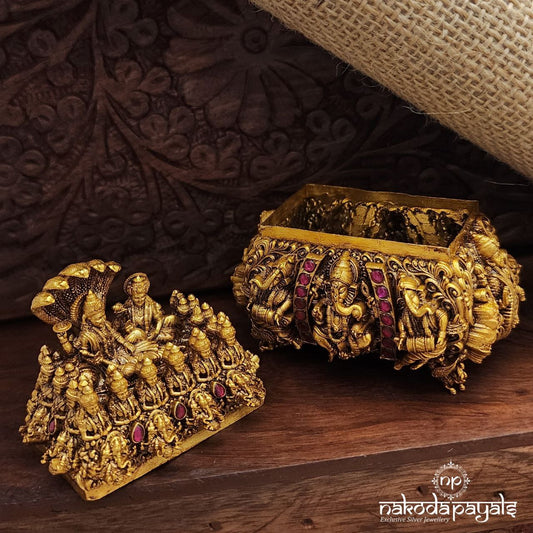 Ganesha & Vishu Kundan KumKum Box (Aa1419)