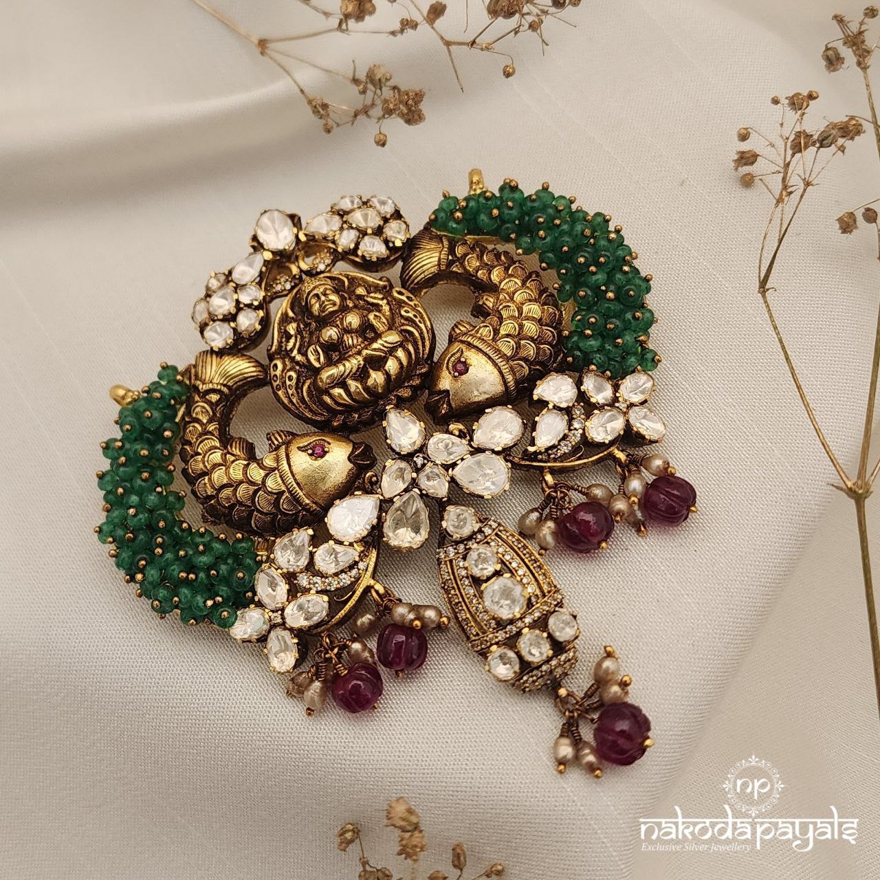 Green Fishy Moissanite Pendant (Gp1948)