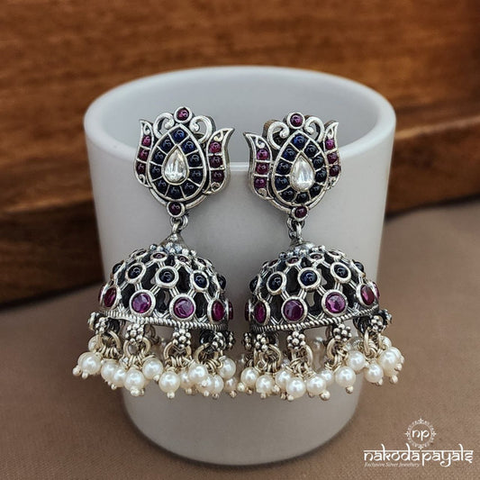 Pearled Lotus Jhumka (J1454)