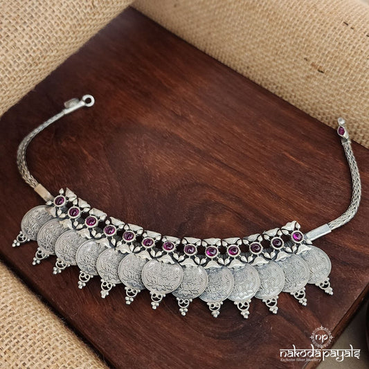 Red Kasu Lakshmi  Neckpiece (N10916)