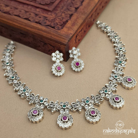 Pink Dot Floral Neckpiece (N12041)