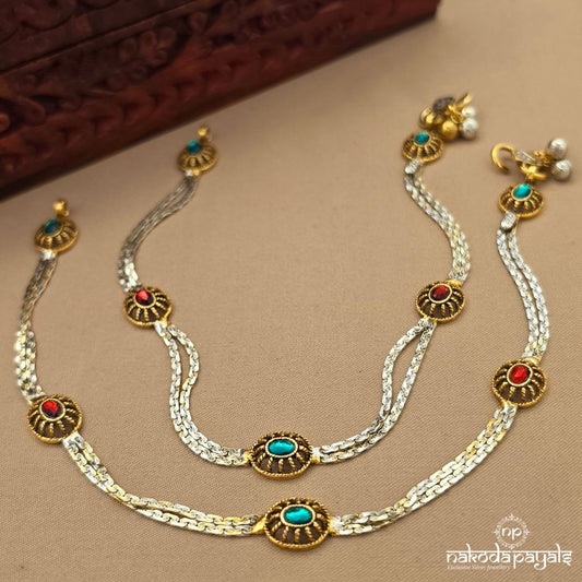 Elegant Dual Tone Anklet (A7036)