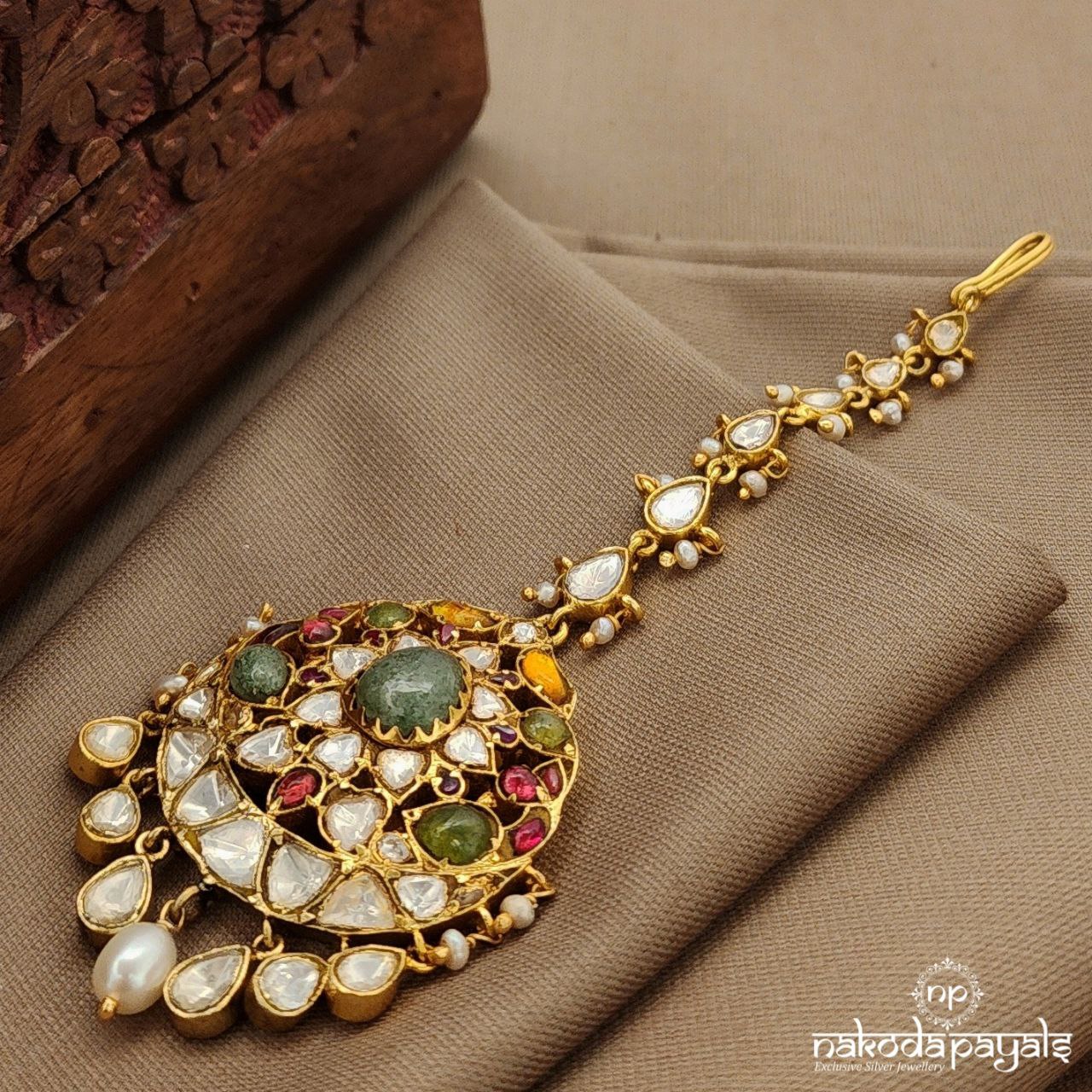 Colorful Moissanite Maang Tikka (Gm1092)