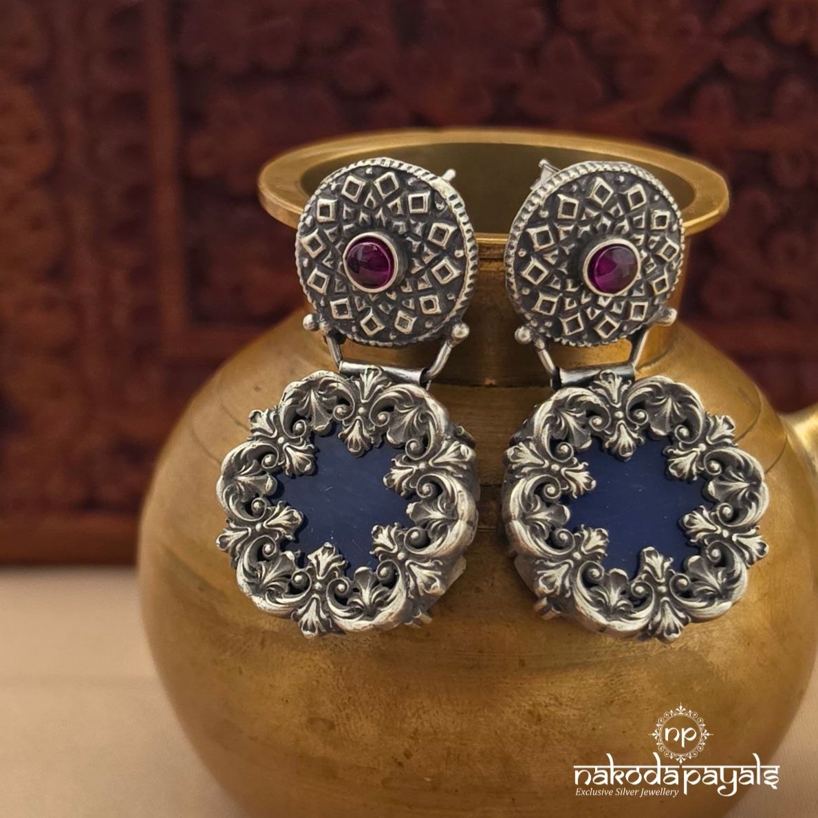 Royal Blue Drop Earrings (C4272)