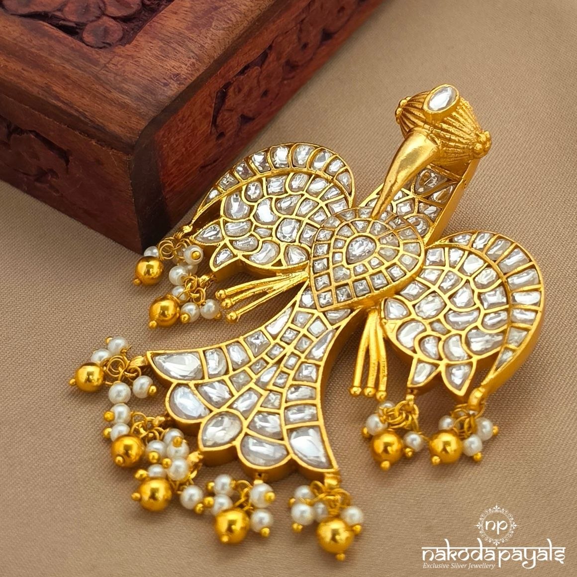 Bird Kundan Pearl Pendant (Gp2374)