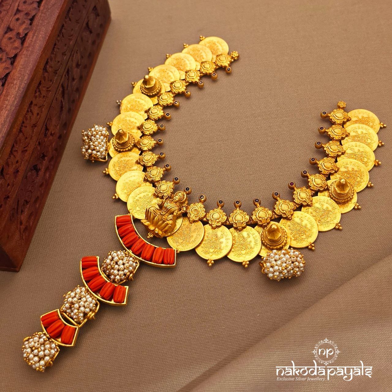 Coral Lakshmi Kasu Neckpiece (Gn10024)
