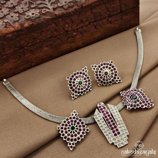 Shanku Chakra Neckpiece With Earrings (N11439)