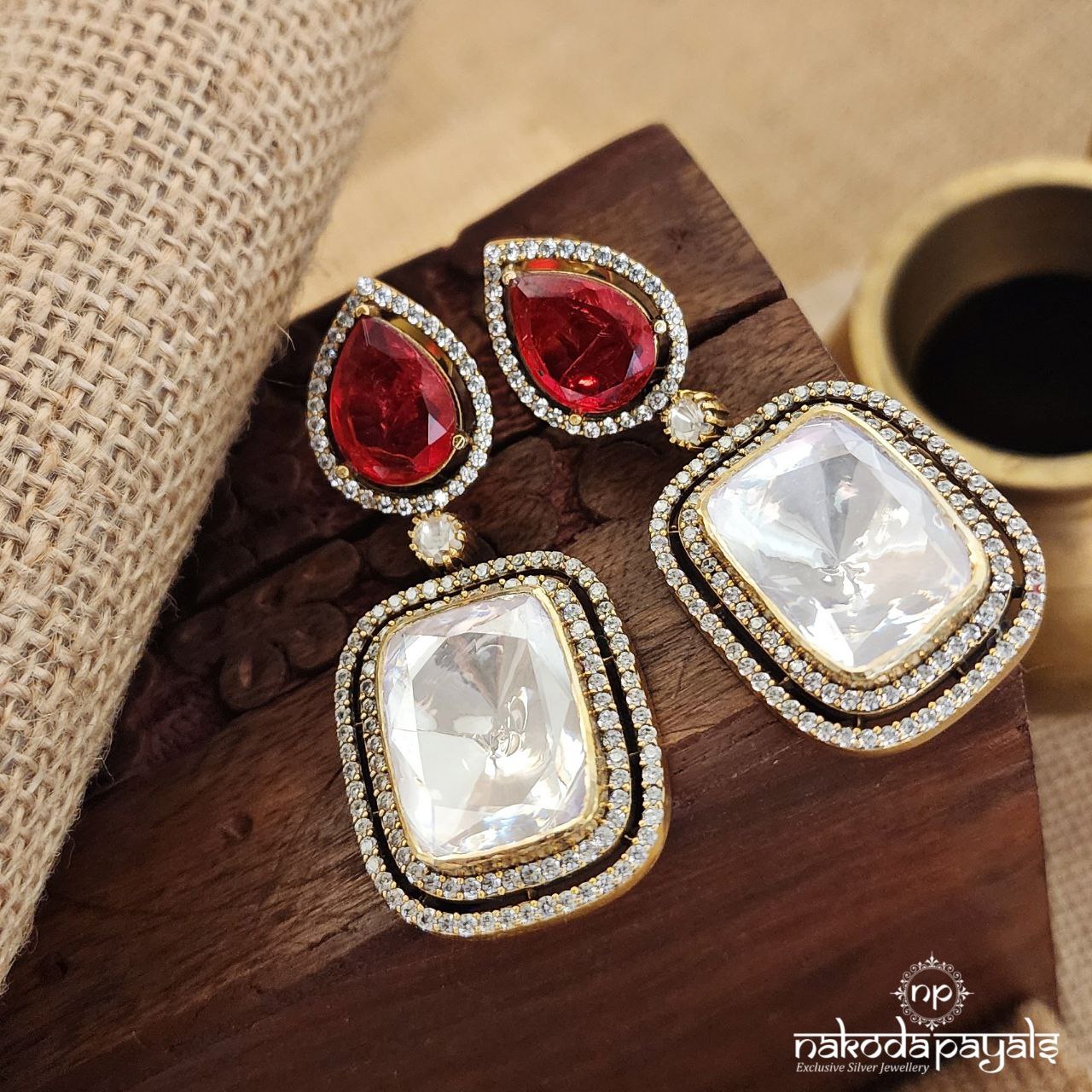 Rectangular Moissanite Earrings (Ge8639)