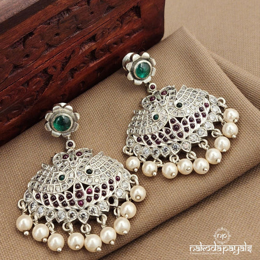 Green Pearl Drop Earrings (C3904)